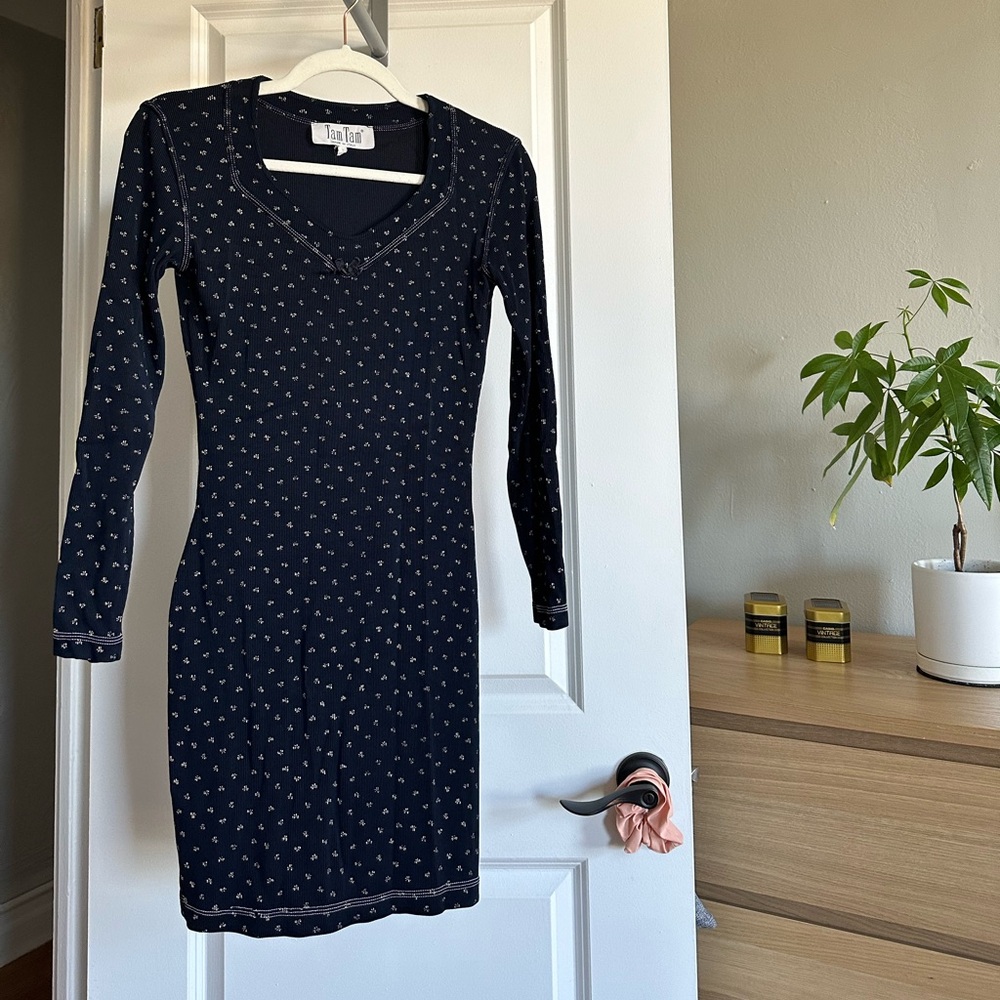 Floral Jersey fitted vintage dress